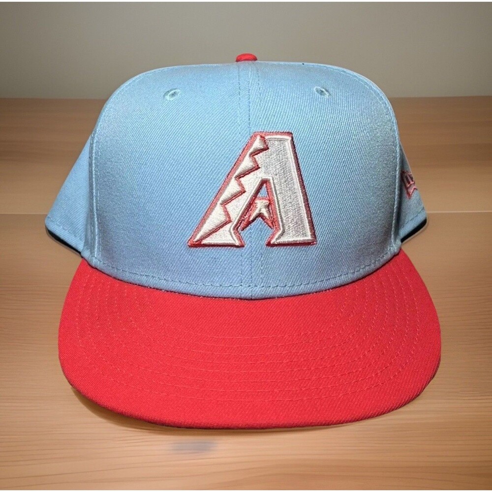 Arizona Diamondbacks Hat New Era Light Blue Two-Tone Fitted Cap Men's Size 7 7/8